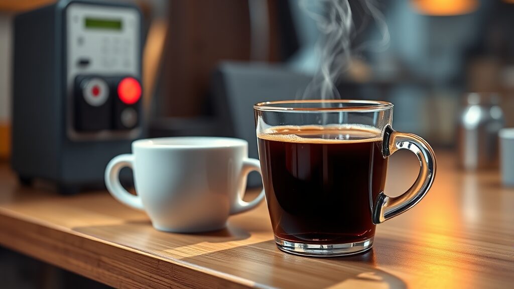 코스피 연동 커피의 서킷 브레이커 (realistic 스타일)