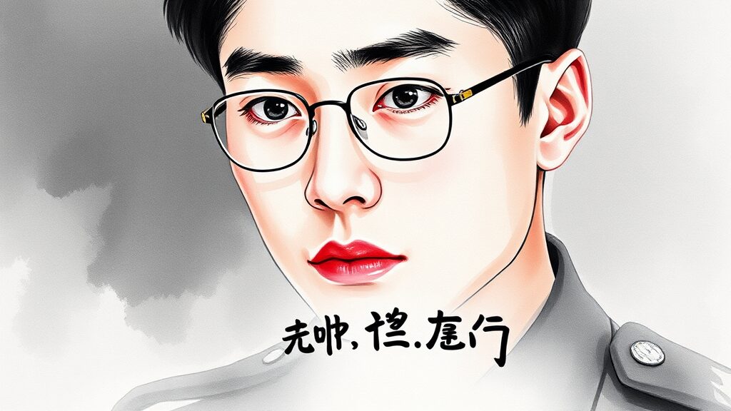 도피성 입대 논란 (watercolor 스타일)