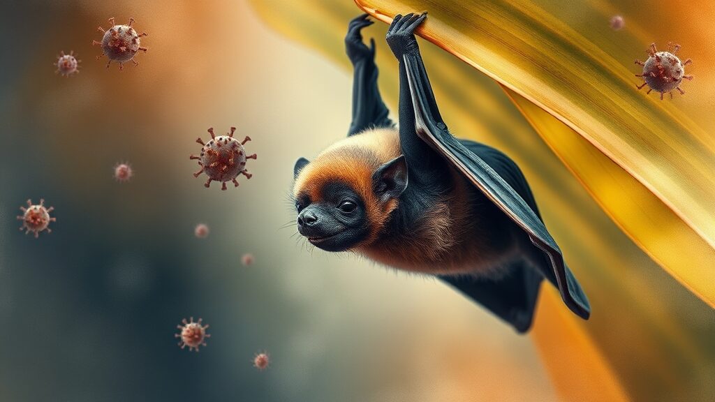 니파 바이러스 감염 경로 (watercolor 스타일)