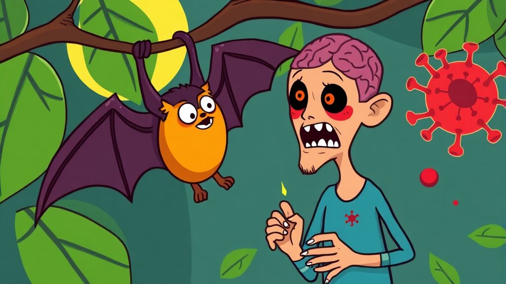 니파 바이러스 공포 확산! 증상, 감염 경로, 국내 발생 가능성 완벽 분석 3 감염 경로 및 증상 (cartoon 스타일)