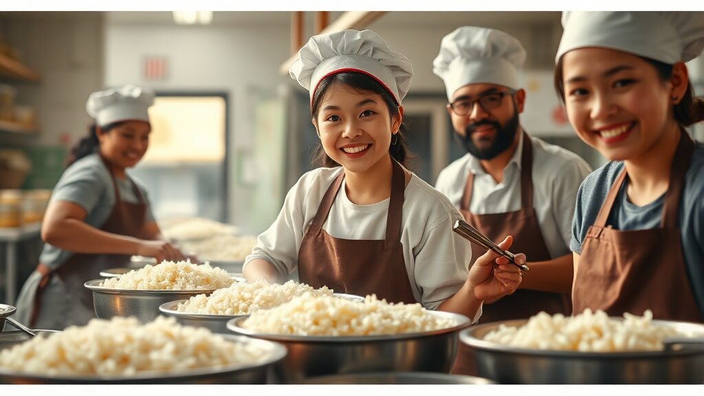 급식 종사자 법적 지위 확보 (realistic 스타일)