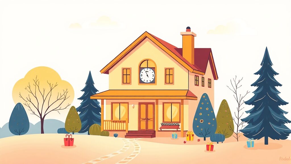 다주택자 양도세 절세 전략: 증여 및 장기 보유 (illustration 스타일)