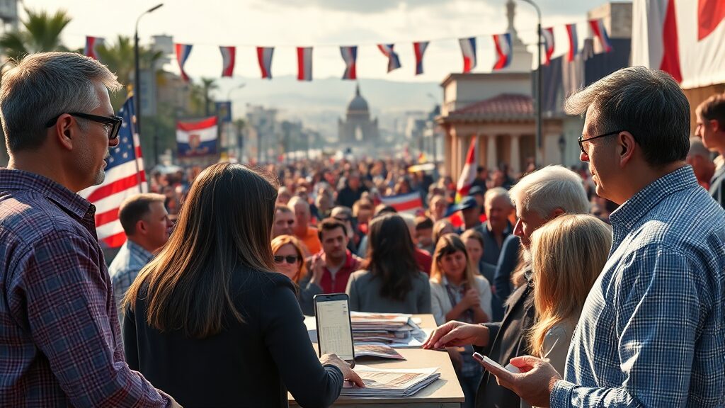 정당별 지지율 및 판세 변화 (realistic 스타일)