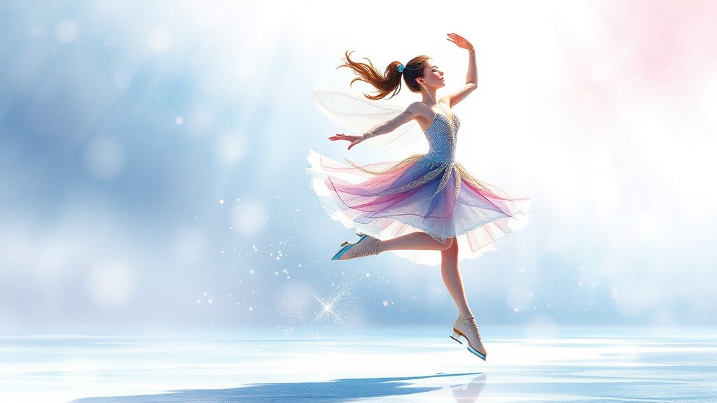 신지아 선수 프로필 (watercolor 스타일)