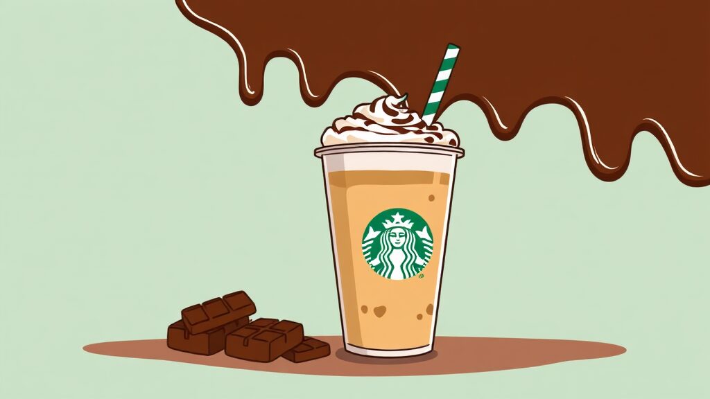 두바이 초콜릿 음료, 어디서 마실 수 있나요? (cartoon 스타일)