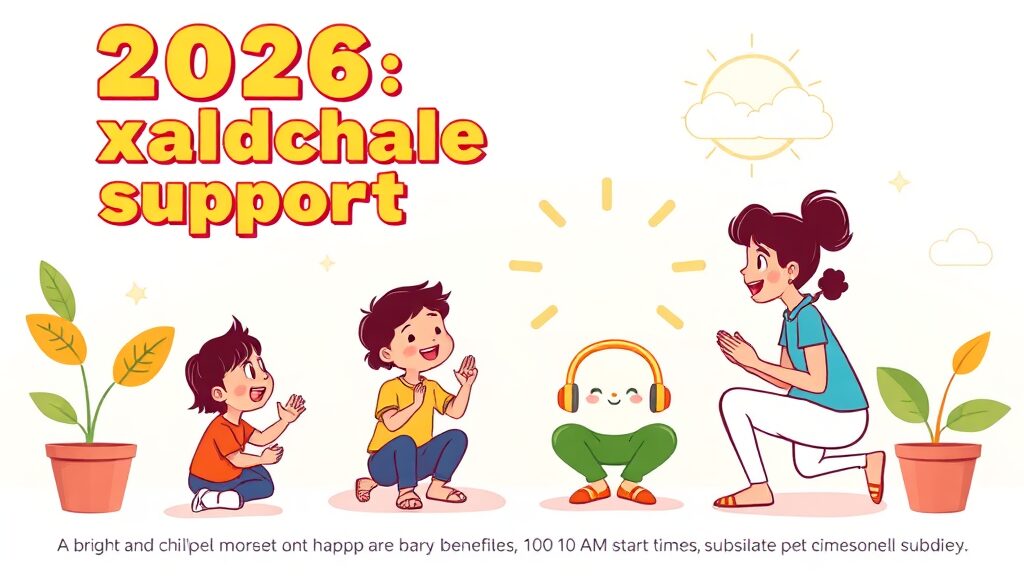 2026년 육아휴직 급여 총정리: 달라지는 정책과 실수령액 계산법 8 2026년, 육아휴직 외 달라지는 출산 및 보육 정책 (cartoon 스타일)