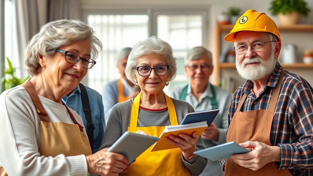 누가 노인일자리 지원사업에 참여할 수 있나요? (realistic 스타일)