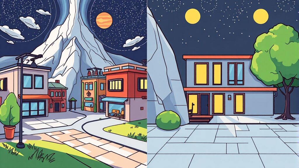 실버스테이 vs 실버타운, 무엇이 다를까요? (illustration 스타일)