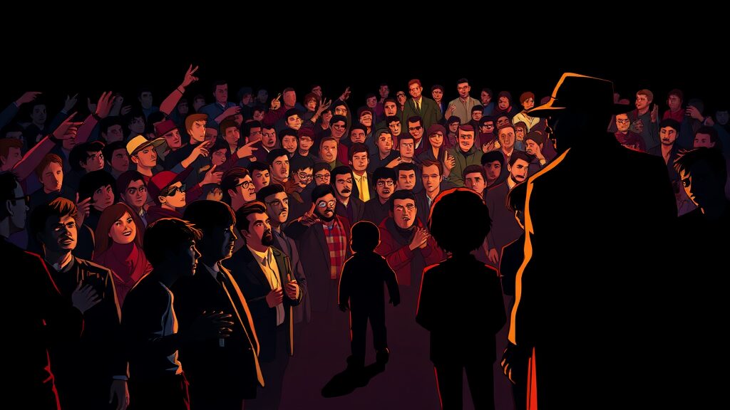 강북 모텔 살인 사건: 신상 공개 논란과 2차 가해의 그림자 5 범죄 미화 논란과 가해자 팬덤 (cartoon 스타일)