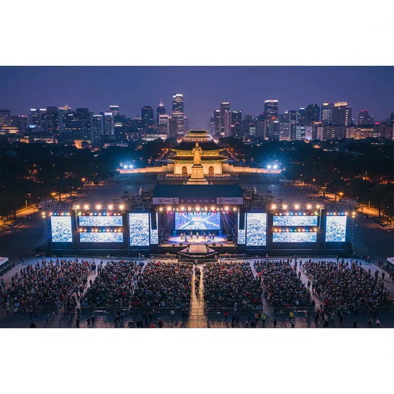 BTS 광화문 컴백 공연 넷플릭스 전세계 생중계 일정 6 광화문 광장을 가득 채울 대규모 무대와 객석 규모