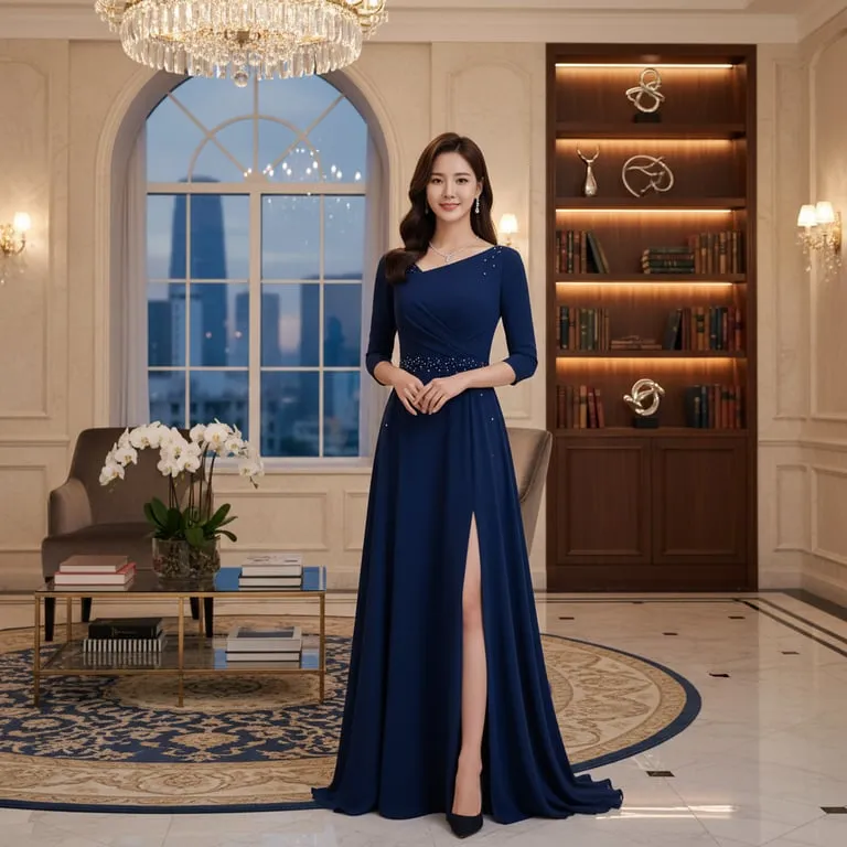 미스코리아 출신의 우아함과 지성미가 돋보이는 배경