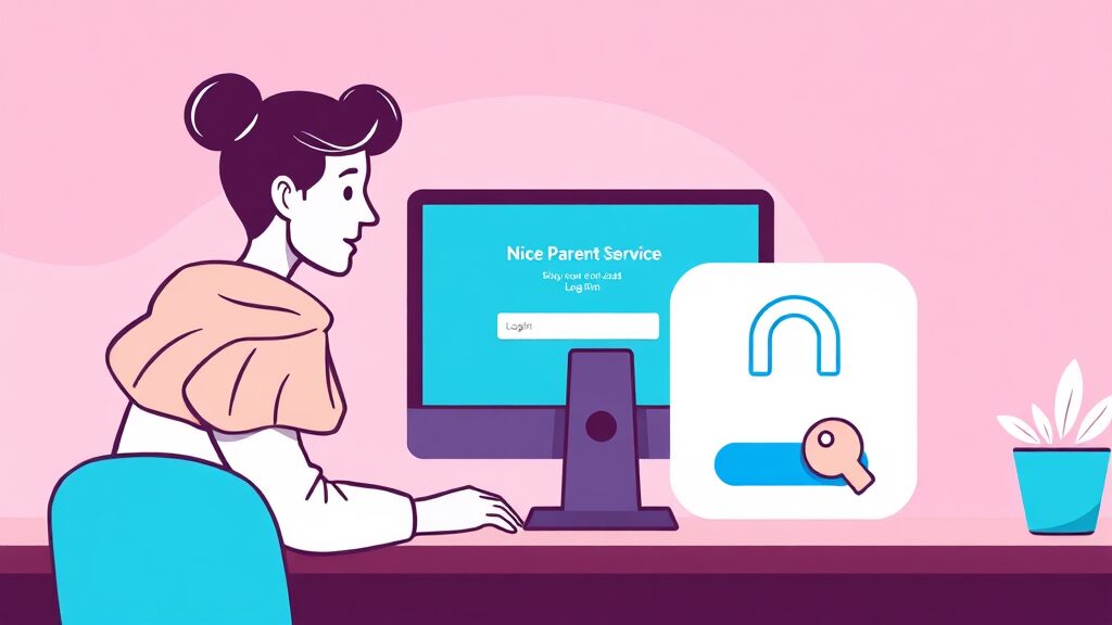 나이스 학부모서비스 회원가입 및 로그인 방법 (illustration 스타일)