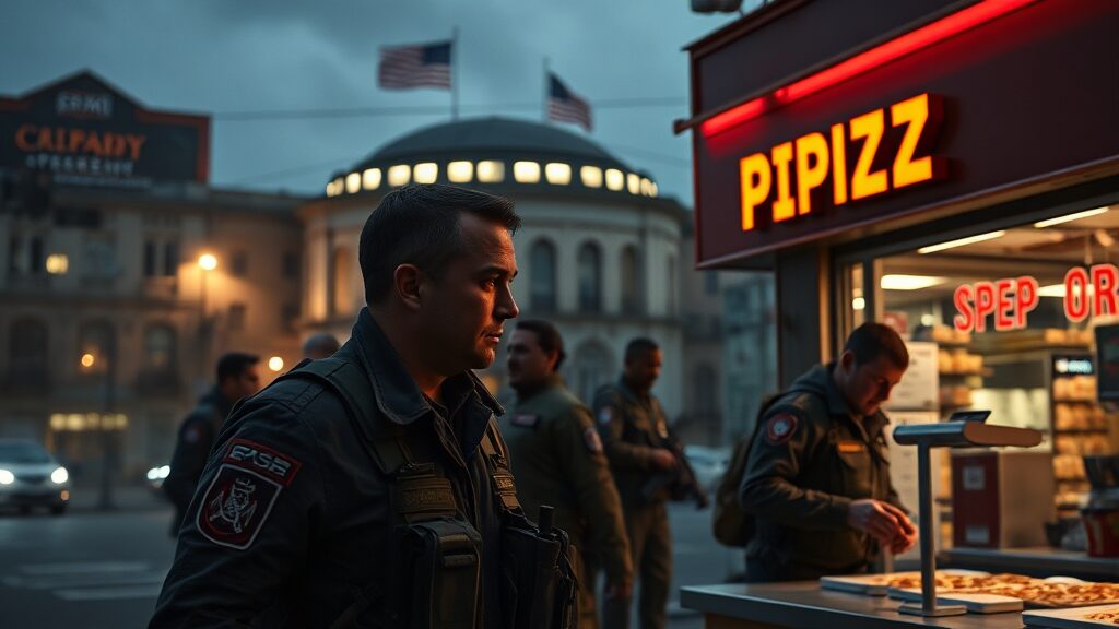 이란 공습과 펜타곤 피자 지수의 상관관계 심층 분석 (realistic 스타일)