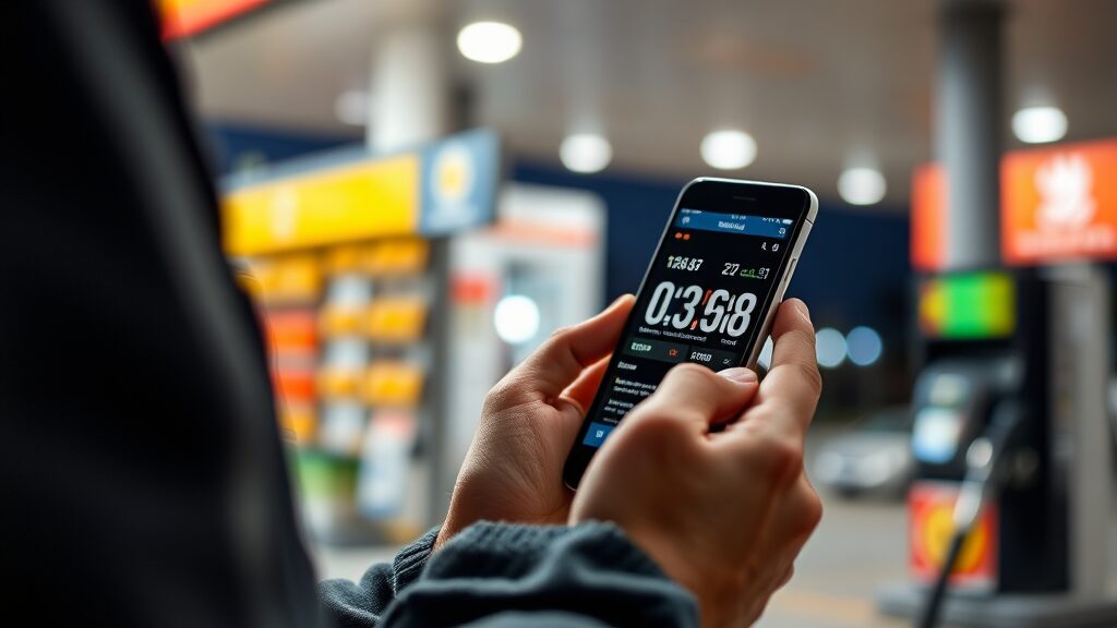 오피넷: 기름값 아끼는 똑똑한 주유 파트너 (realistic 스타일)