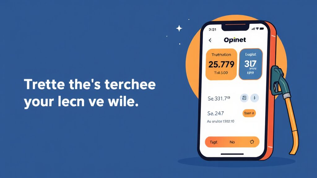 오피넷, 실시간 유가 정보로 현명한 주유 돕는 방법 (cartoon 스타일)