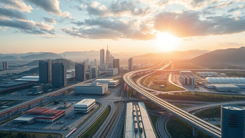 충북의 현재와 미래: 지역의 산업적 특징과 발전 가능성 (realistic 스타일)