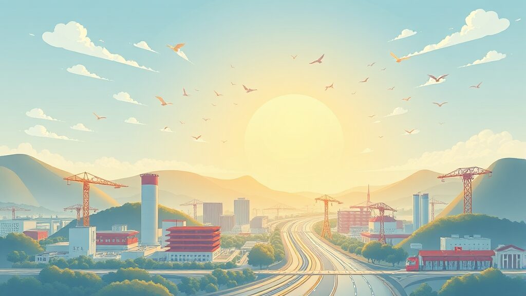 대통령과 함께 그리는 충북의 발전 방향 (illustration 스타일)