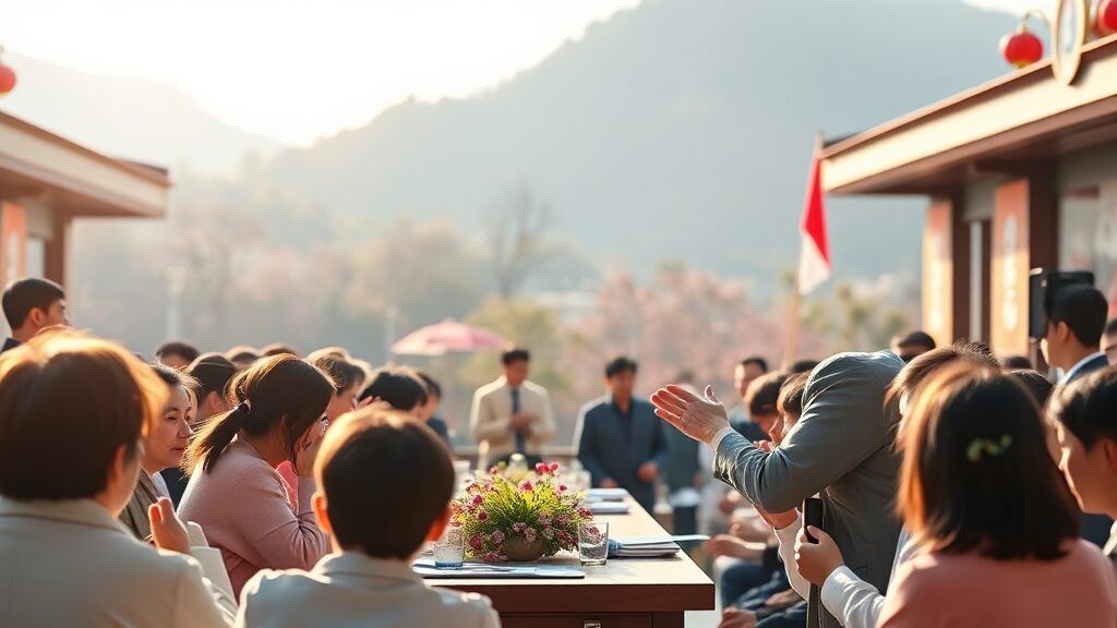 충북 주민들의 목소리가 담길 희망의 시간 (realistic 스타일)