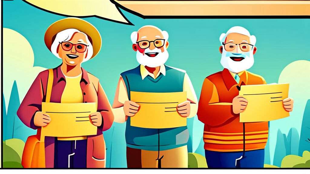 기초연금 관련 자주 묻는 질문과 답변 (cartoon 스타일)