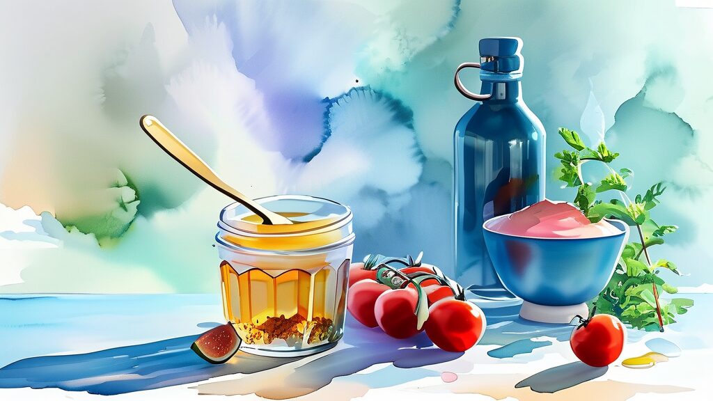 배달거지 방지를 위한 자영업자의 노력 (watercolor 스타일)