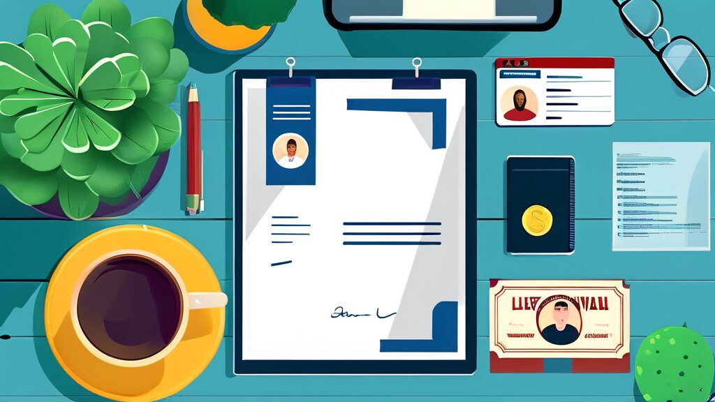 제출 서류는 무엇인가요? (illustration 스타일)