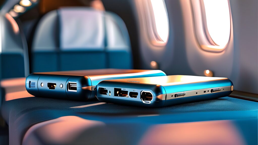 기내 반입 가능한 보조배터리 개수 (realistic 스타일)