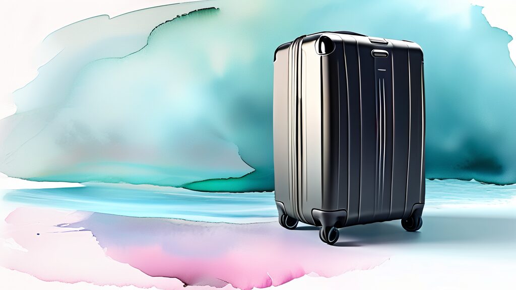 위탁 수하물에 보조배터리 넣으면 안 돼요! (watercolor 스타일)