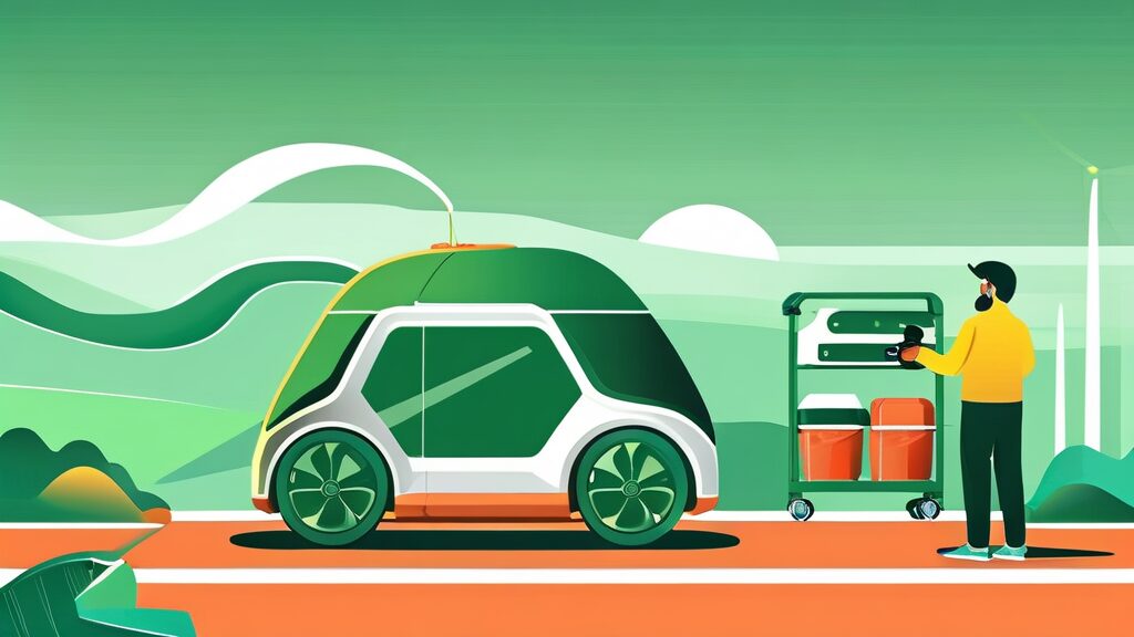 경기도의 친환경차 정비 지원 사업 내용 (illustration 스타일)